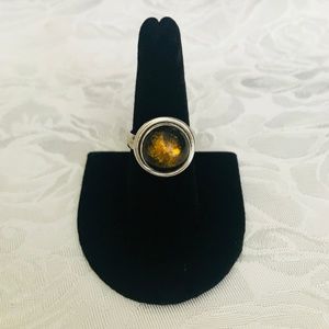 Amber Ring in Sterling Silver